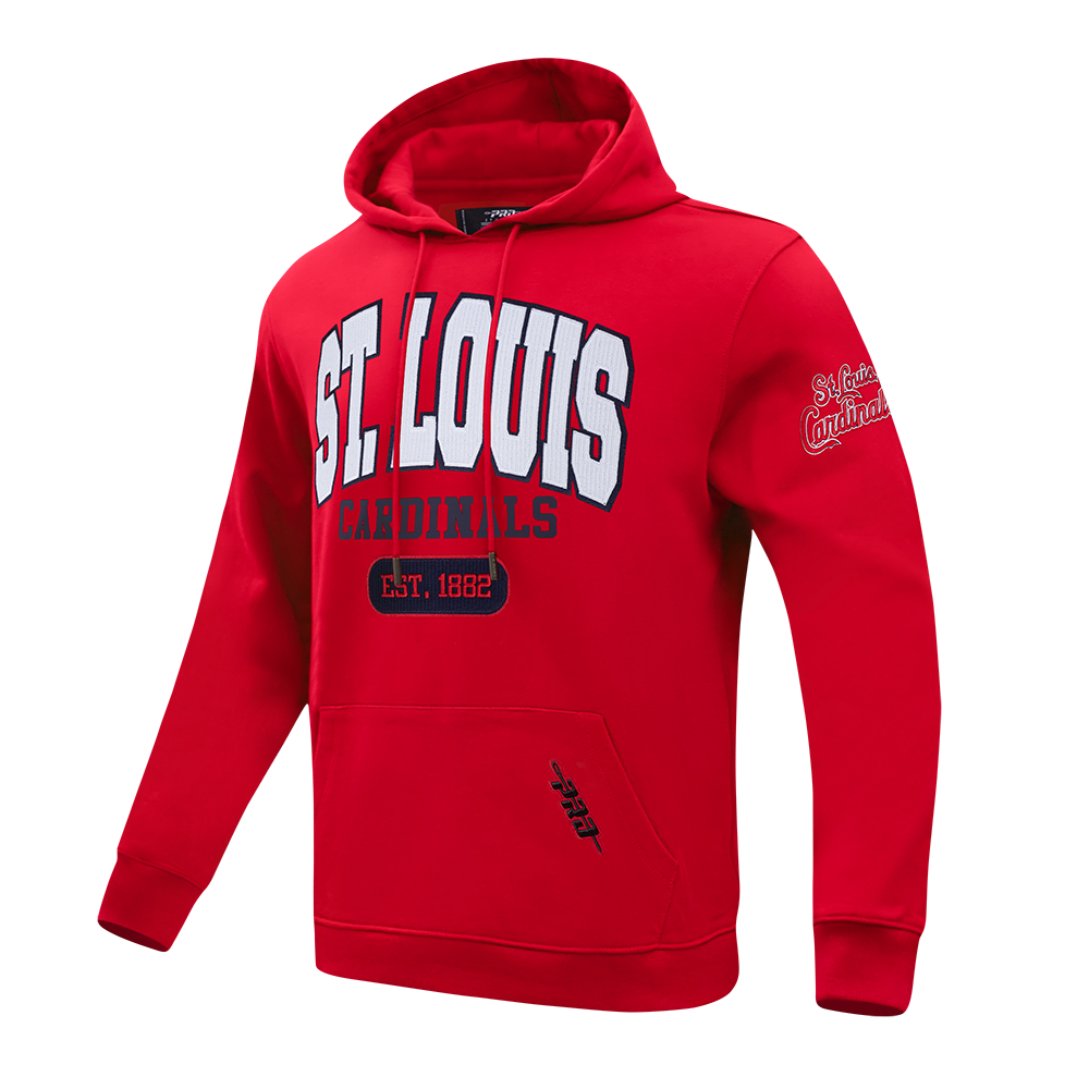 MLB ST. LOUIS CARDINALS CITY ARCH CHANDAIL À CAPUCHON EN MOLLETON POUR HOMME (ROUGE)