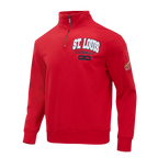 MLB ST. LOUIS CARDINALS CITY ARCH HAUT EN MOLLETON À GLISSIÈRE AU QUART POUR HOMME (ROUGE)