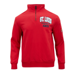 MLB ST. LOUIS CARDINALS CITY ARCH HAUT EN MOLLETON À GLISSIÈRE AU QUART POUR HOMME (ROUGE)