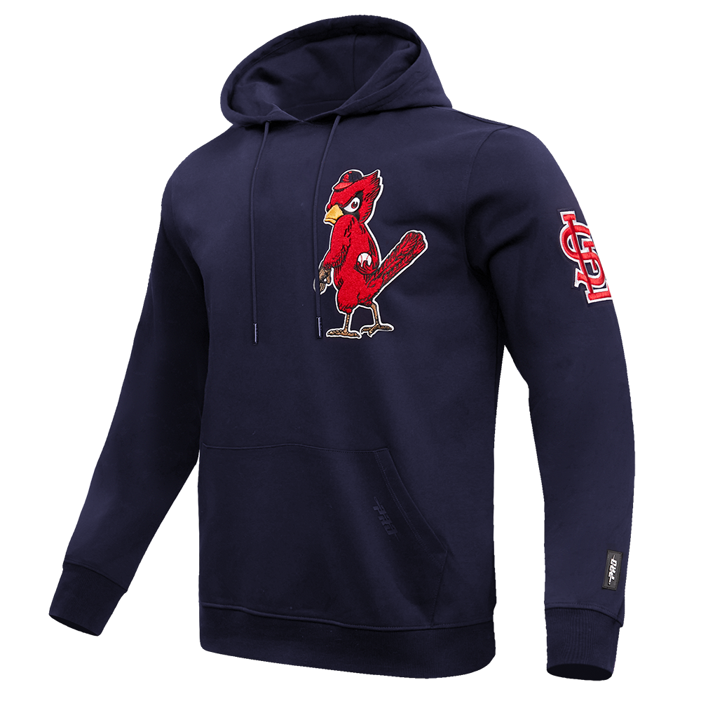 MLB ST. LOUIS CARDINALS CLASSIC CHENILLE MEN'S PULLOVER HOODIE (MIDNIGHT NAVY)