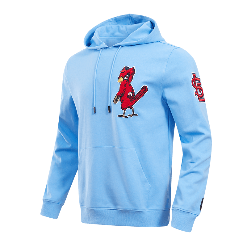 MLB ST. LOUIS CARDINALS CLASSIC CHENILLE MEN'S PULLOVER HOODIE (UNIVERSITY BLUE)