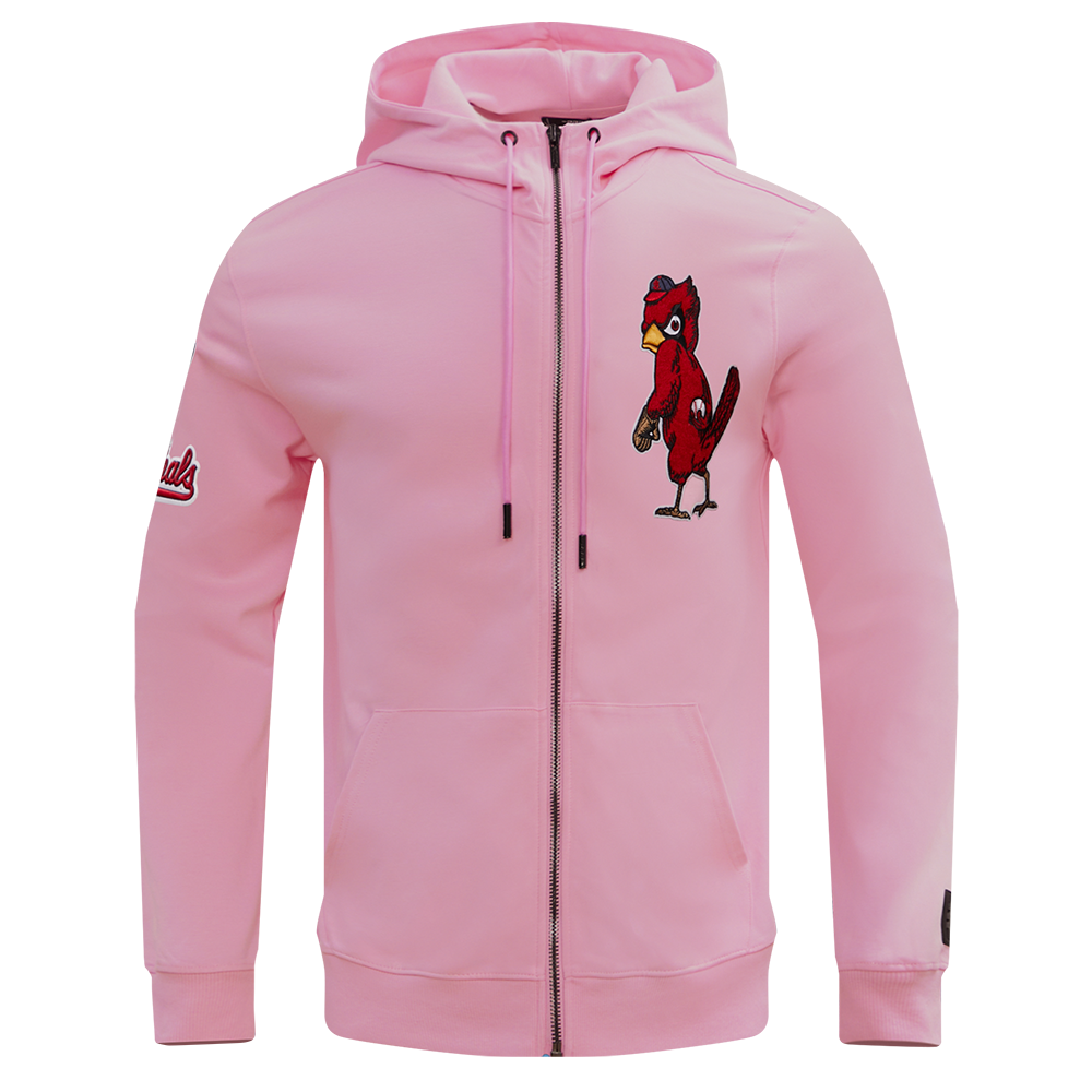 MLB ST. LOUIS CARDINALS CLASSIC CHENILLE CHANDAIL À CAPUCHON À GLISSIÈRE POUR HOMME (ROSE)