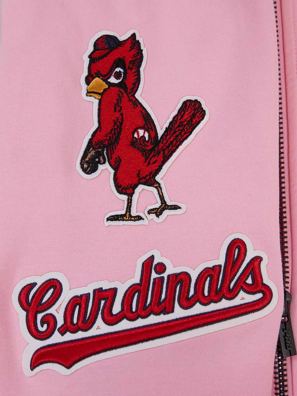 MLB ST. LOUIS CARDINALS CLASSIC CHENILLE CHANDAIL À CAPUCHON À GLISSIÈRE POUR HOMME (ROSE)
