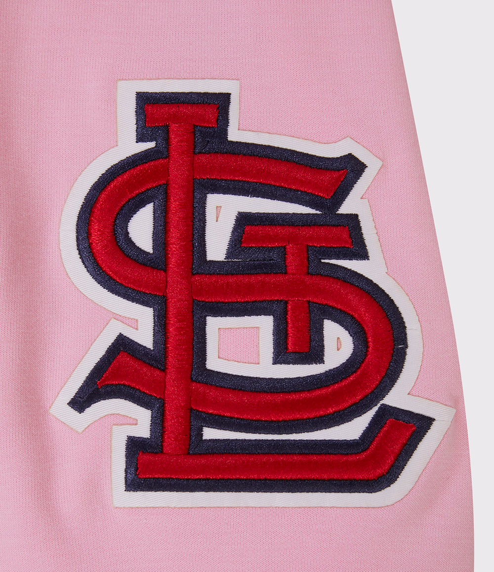 MLB ST. LOUIS CARDINALS CLASSIC CHENILLE CHANDAIL À CAPUCHON À GLISSIÈRE POUR HOMME (ROSE)