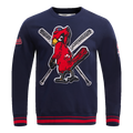 MLB ST. LOUIS CARDINALS MASH UP CHANDAIL À COL ROND EN MOLLETON CÔTELÉ RÉTRO POUR HOMME (MARINE MINUIT/ROUGE/MARINE MINUIT)