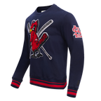 MLB ST. LOUIS CARDINALS MASH UP CHANDAIL À COL ROND EN MOLLETON CÔTELÉ RÉTRO POUR HOMME (MARINE MINUIT/ROUGE/MARINE MINUIT)