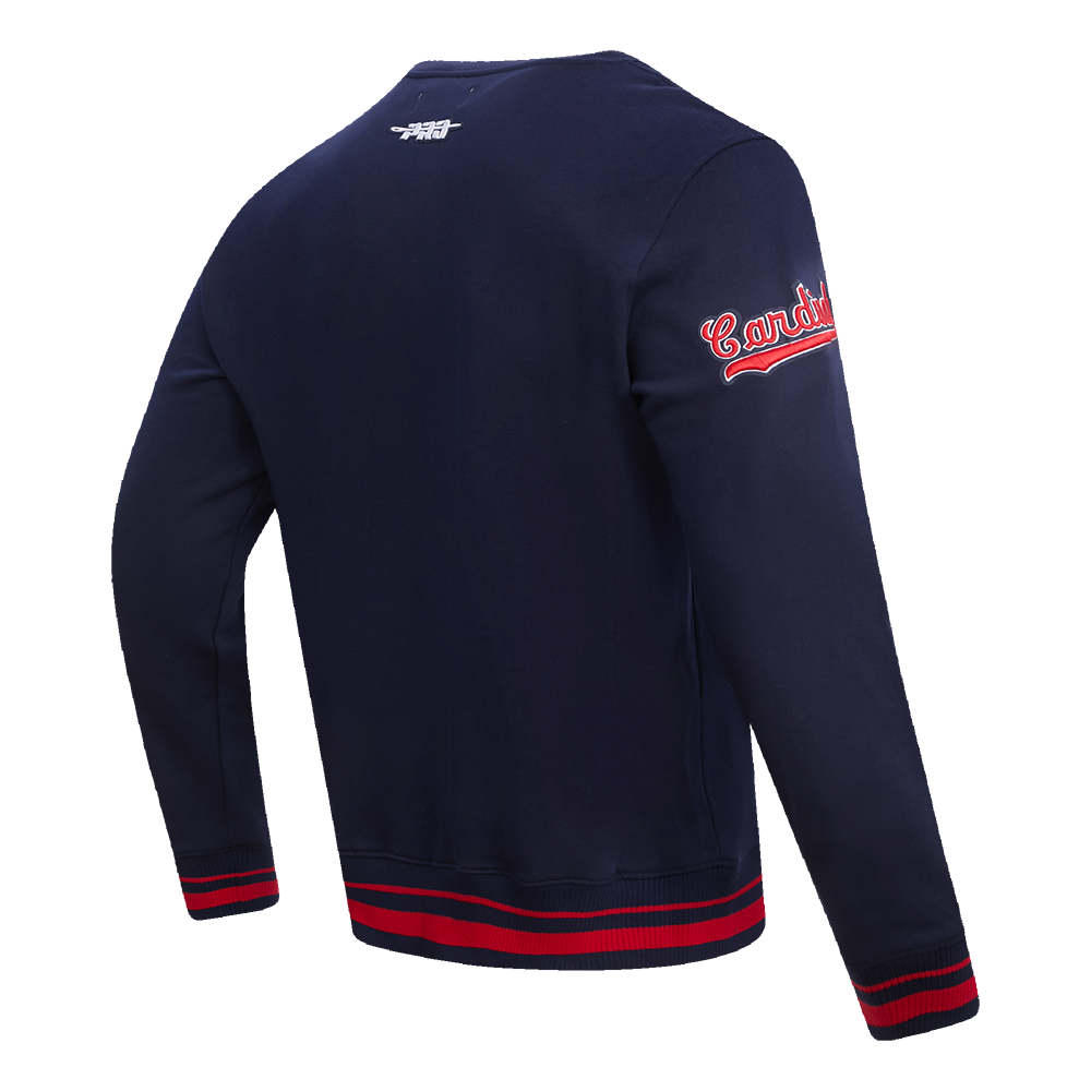 MLB ST. LOUIS CARDINALS MASH UP CHANDAIL À COL ROND EN MOLLETON CÔTELÉ RÉTRO POUR HOMME (MARINE MINUIT/ROUGE/MARINE MINUIT)