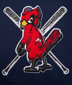 MLB ST. LOUIS CARDINALS MASH UP CHANDAIL À COL ROND EN MOLLETON CÔTELÉ RÉTRO POUR HOMME (MARINE MINUIT/ROUGE/MARINE MINUIT)