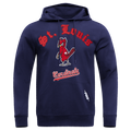 MLB ST. LOUIS CARDINALS OLD ENGLISH CHANDAIL À CAPUCHON EN MOLLETON POUR HOMME (MARINE MINUIT)