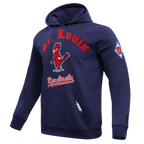 MLB ST. LOUIS CARDINALS OLD ENGLISH CHANDAIL À CAPUCHON EN MOLLETON POUR HOMME (MARINE MINUIT)