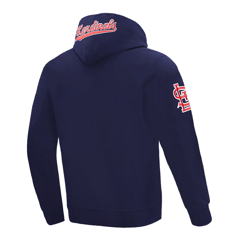 MLB ST. LOUIS CARDINALS OLD ENGLISH CHANDAIL À CAPUCHON EN MOLLETON POUR HOMME (MARINE MINUIT)