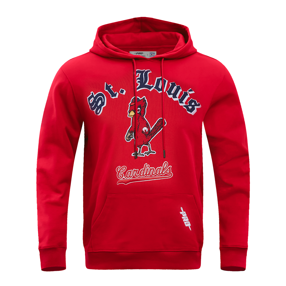 MLB ST. LOUIS CARDINALS OLD ENGLISH CHANDAIL À CAPUCHON POUR HOMME (ROUGE)