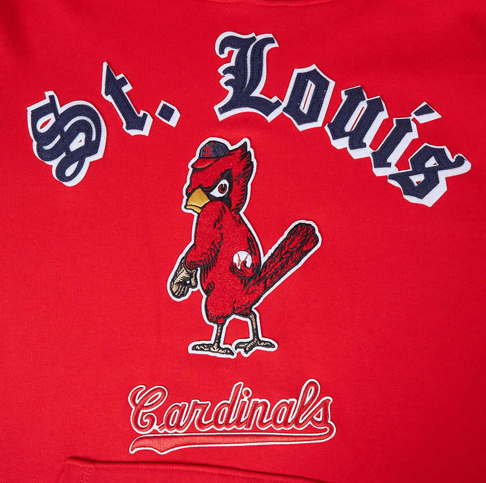 MLB ST. LOUIS CARDINALS OLD ENGLISH CHANDAIL À CAPUCHON POUR HOMME (ROUGE)