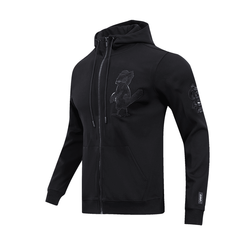 MLB ST. LOUIS CARDINALS TRIPLE BLACK MEN'S FULL ZIP PULLOVER HOODIE (TRIPLE BLACK)