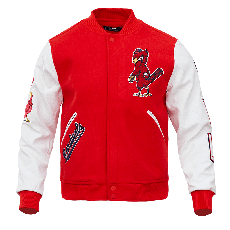 MLB ST. LOUIS CARDINALS CLASSIC BLOUSON COLLÉGIAL EN LAINE POUR HOMME (ROUGE/BLANC)
