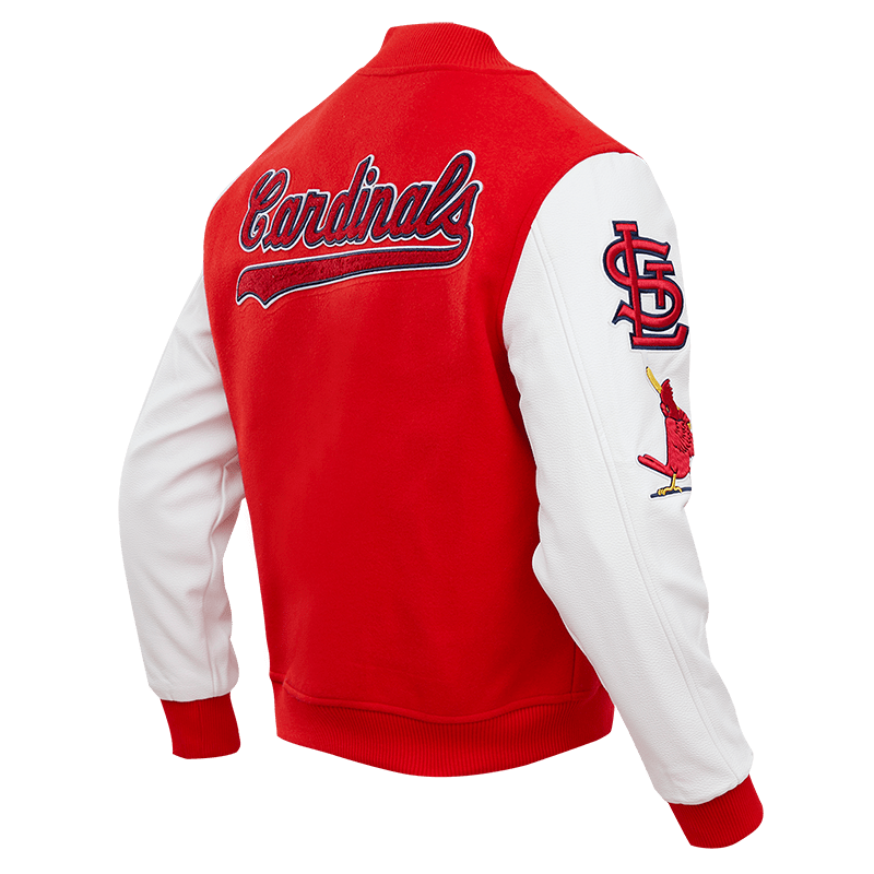 MLB ST. LOUIS CARDINALS CLASSIC BLOUSON COLLÉGIAL EN LAINE POUR HOMME (ROUGE/BLANC)