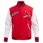 MLB ST. LOUIS CARDINALS SCRIPT TAIL MEN'S VARSITY JACKET (RED/WHITE/MIDNIGHT NAVY)