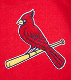 MLB ST. LOUIS CARDINALS SCRIPT TAIL MEN'S VARSITY JACKET (RED/WHITE/MIDNIGHT NAVY)