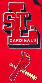 MLB ST. LOUIS CARDINALS MASH UP BLOUSON COLLÉGIAL EN LAINE À BORDS CÔTELÉS POUR HOMME (ROUGE/BLANC/MARINE MINUIT)