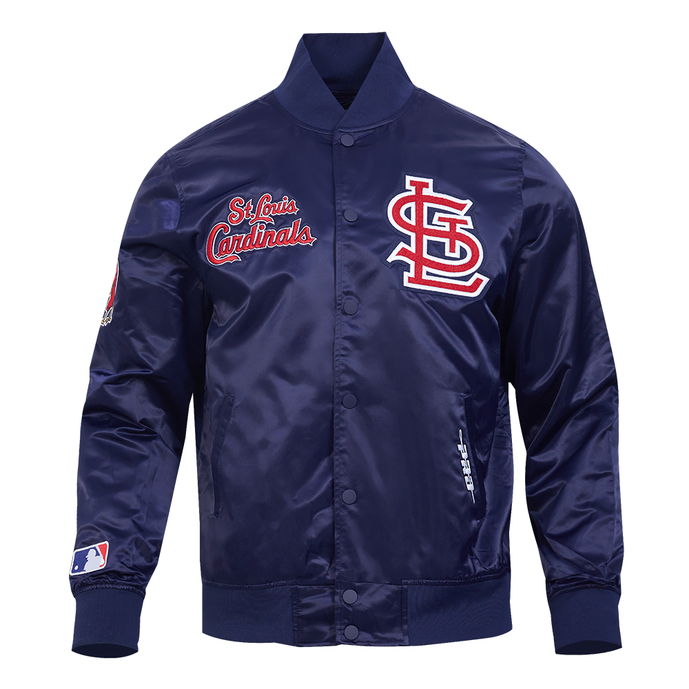 MLB ST. LOUIS CARDINALS SOUVENIR MEN'S SATIN JACKET (NAVY)