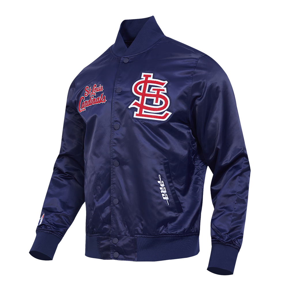 MLB ST. LOUIS CARDINALS SOUVENIR BLOUSON EN SATIN POUR HOMME (MARINE)