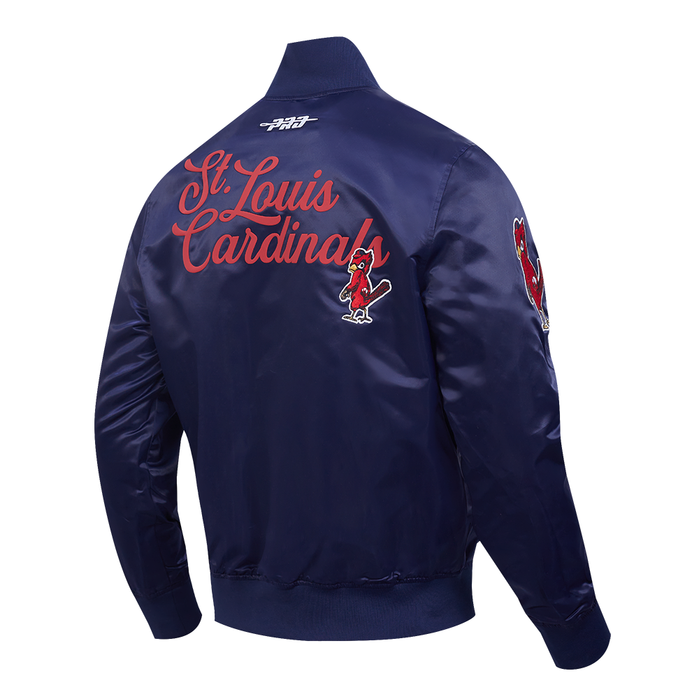 MLB ST. LOUIS CARDINALS SOUVENIR BLOUSON EN SATIN POUR HOMME (MARINE)