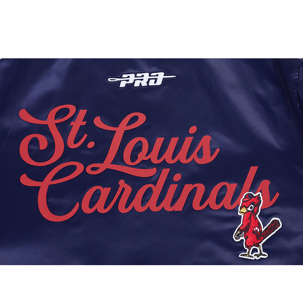 MLB ST. LOUIS CARDINALS SOUVENIR BLOUSON EN SATIN POUR HOMME (MARINE)