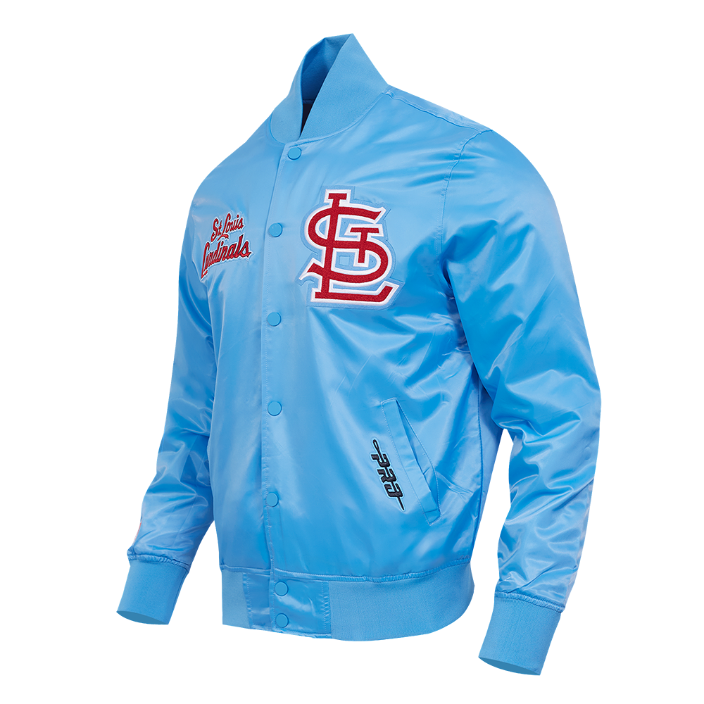 MLB ST. LOUIS CARDINALS SOUVENIR BLOUSON EN SATIN POUR HOMME (BLEU UNIVERSITÉ)