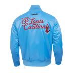MLB ST. LOUIS CARDINALS SOUVENIR MEN'S SATIN JACKET (UNIVERSITY BLUE)