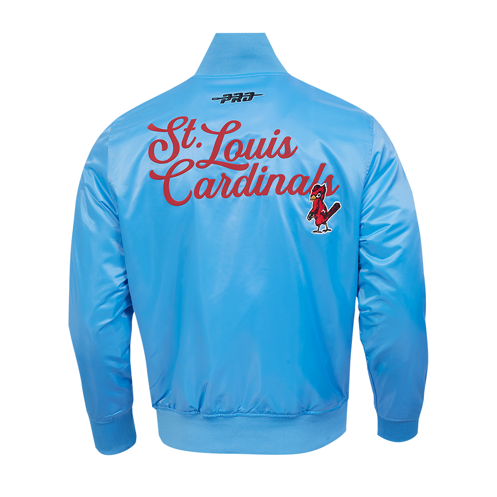 MLB ST. LOUIS CARDINALS SOUVENIR MEN'S SATIN JACKET (UNIVERSITY BLUE)