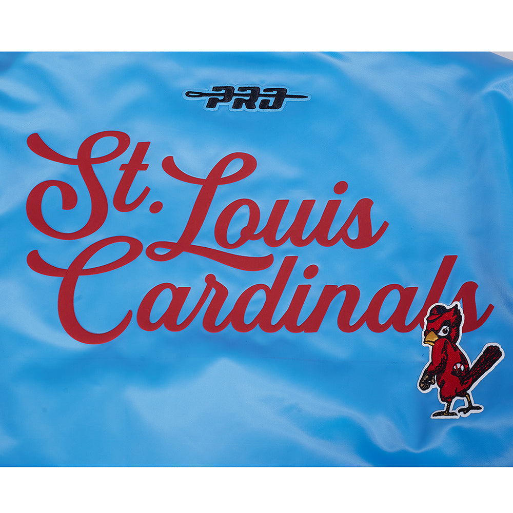 MLB ST. LOUIS CARDINALS SOUVENIR MEN'S SATIN JACKET (UNIVERSITY BLUE)