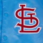 MLB ST. LOUIS CARDINALS SOUVENIR MEN'S SATIN JACKET (UNIVERSITY BLUE)