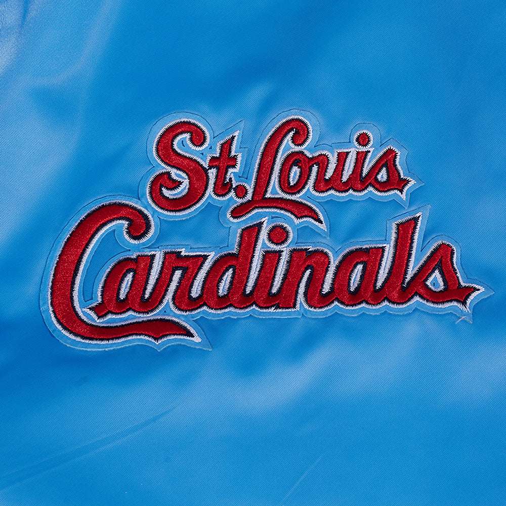 MLB ST. LOUIS CARDINALS SOUVENIR MEN'S SATIN JACKET (UNIVERSITY BLUE)