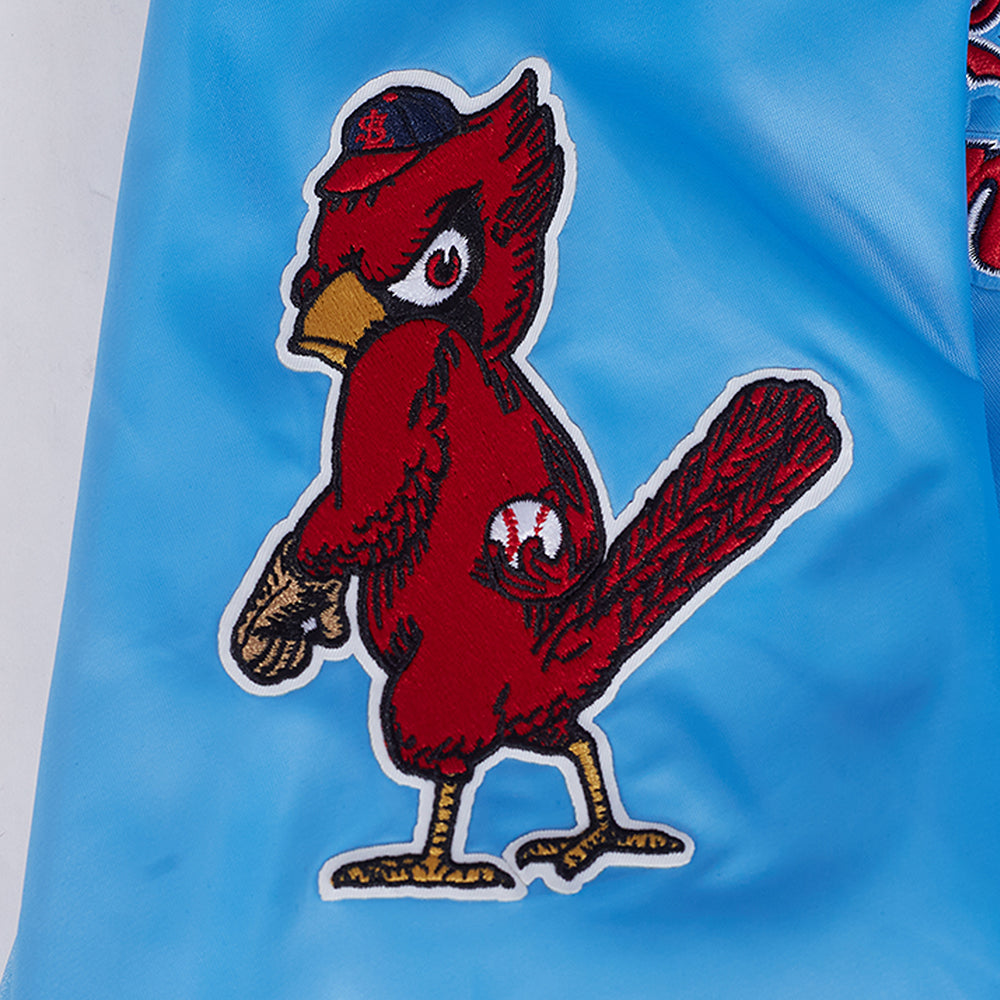 MLB ST. LOUIS CARDINALS SOUVENIR MEN'S SATIN JACKET (UNIVERSITY BLUE)