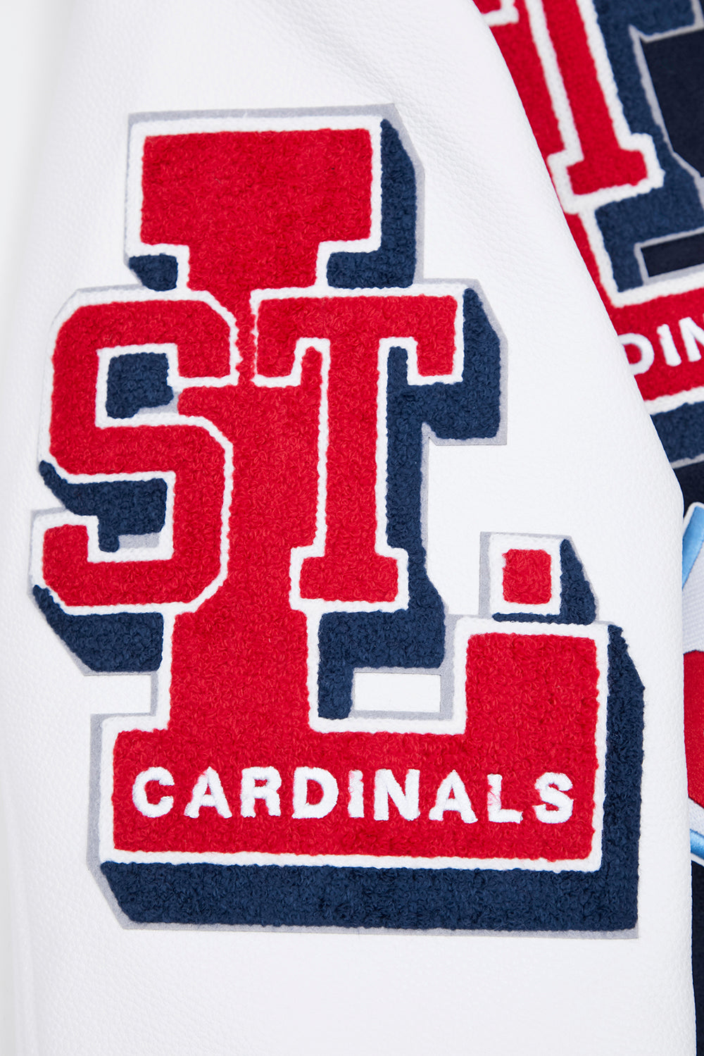 MLB ST. LOUIS CARDINALS MASH UP VESTE UNIVERSITAIRE EN LAINE CÔTELÉE RÉTRO POUR HOMME (MARINE MINUIT/ROUGE/MARINE MINUIT)