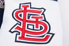 MLB ST. LOUIS CARDINALS MASH UP VESTE UNIVERSITAIRE EN LAINE CÔTELÉE RÉTRO POUR HOMME (MARINE MINUIT/ROUGE/MARINE MINUIT)