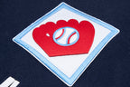 MLB ST. LOUIS CARDINALS MASH UP VESTE UNIVERSITAIRE EN LAINE CÔTELÉE RÉTRO POUR HOMME (MARINE MINUIT/ROUGE/MARINE MINUIT)