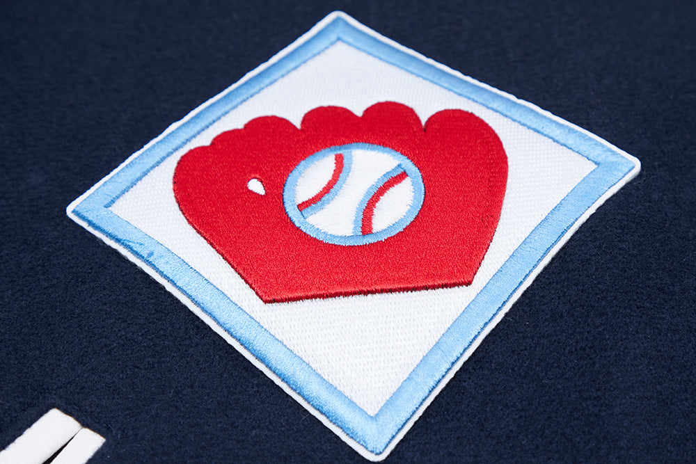 MLB ST. LOUIS CARDINALS MASH UP VESTE UNIVERSITAIRE EN LAINE CÔTELÉE RÉTRO POUR HOMME (MARINE MINUIT/ROUGE/MARINE MINUIT)