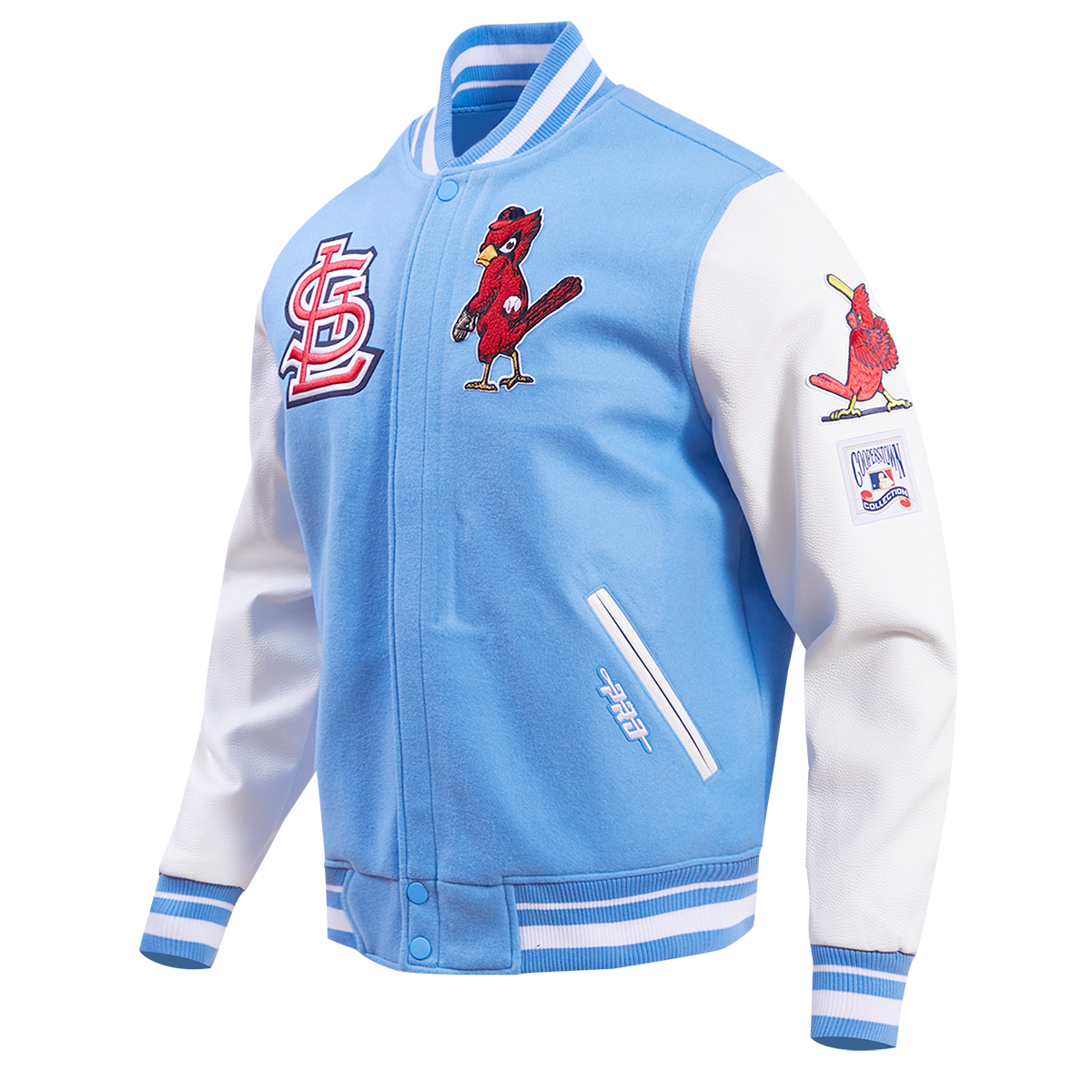 MLB ST. LOUIS CARDINALS RETRO CLASSIC MEN'S RIB WOOL VARSITY JACKET (UNIVERSITY BLUE/WHITE)