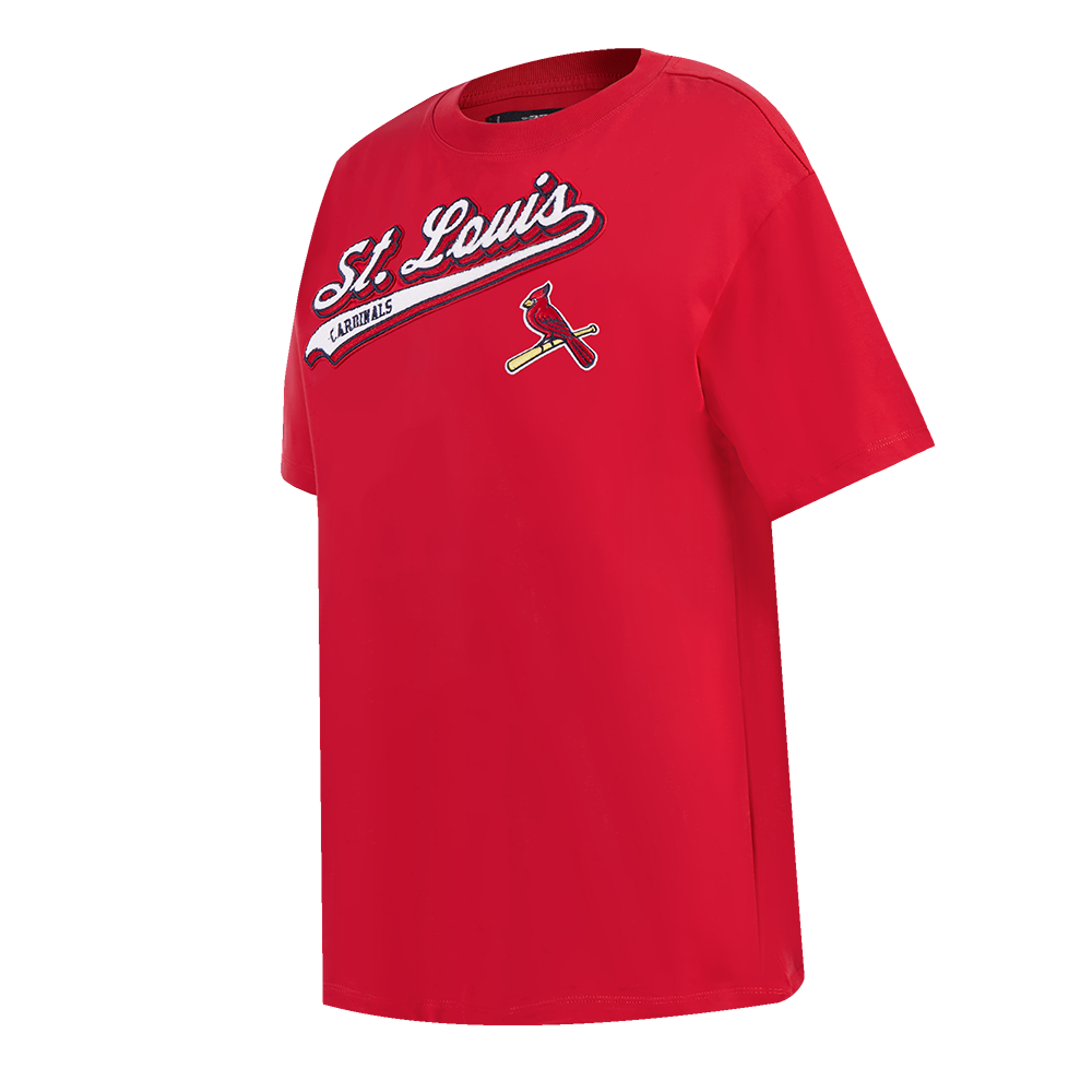 MLB ST. LOUIS CARDINALS SCRIPT TAIL WOMEN'S BOYFRIEND TOP (RED)