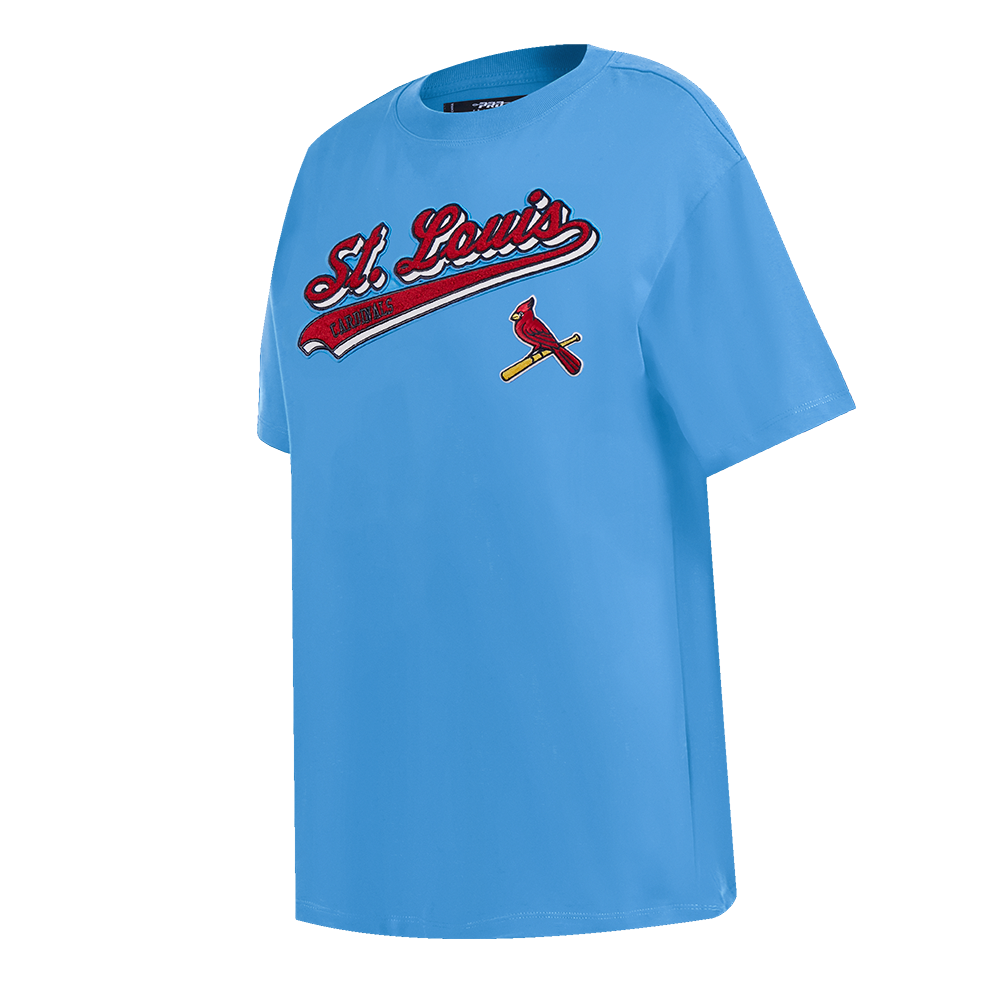 MLB ST. LOUIS CARDINALS SCRIPT TAIL WOMEN'S BOYFRIEND TOP (UNIVERSITY BLUE)