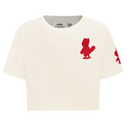 MLB ST. LOUIS CARDINALS TRIPLE TONAL SINGLE JERSEY BOXY WOMEN'S TEE (EGGSHELL)