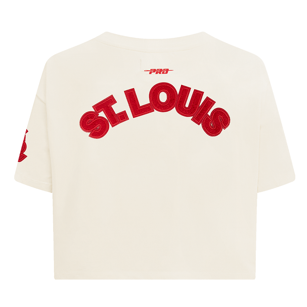 MLB ST. LOUIS CARDINALS TRIPLE TONAL SINGLE JERSEY BOXY WOMEN'S TEE (EGGSHELL)