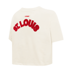 MLB ST. LOUIS CARDINALS TRIPLE TONAL SINGLE JERSEY BOXY WOMEN'S TEE (EGGSHELL)