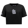 MLB ST. LOUIS CARDINALS REVERSE FRENCH TERRY HAUT EN JERSEY SIMPLE À COUPE CARRÉE POUR FEMME (NOIR)