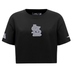 MLB ST. LOUIS CARDINALS REVERSE FRENCH TERRY HAUT EN JERSEY SIMPLE À COUPE CARRÉE POUR FEMME (NOIR)