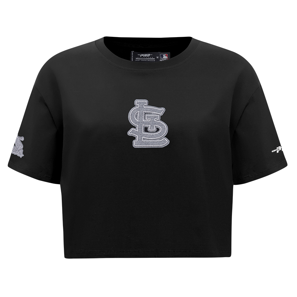 MLB ST. LOUIS CARDINALS REVERSE FRENCH TERRY HAUT EN JERSEY SIMPLE À COUPE CARRÉE POUR FEMME (NOIR)