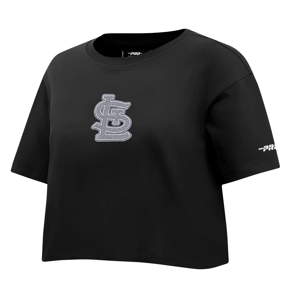 MLB ST. LOUIS CARDINALS REVERSE FRENCH TERRY HAUT EN JERSEY SIMPLE À COUPE CARRÉE POUR FEMME (NOIR)