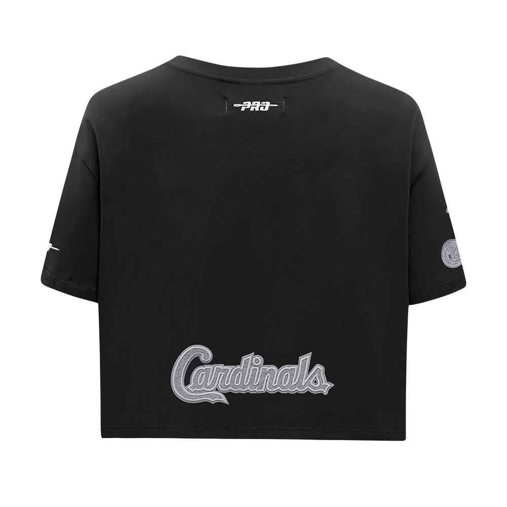 MLB ST. LOUIS CARDINALS REVERSE FRENCH TERRY HAUT EN JERSEY SIMPLE À COUPE CARRÉE POUR FEMME (NOIR)