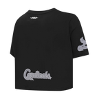 MLB ST. LOUIS CARDINALS REVERSE FRENCH TERRY HAUT EN JERSEY SIMPLE À COUPE CARRÉE POUR FEMME (NOIR)